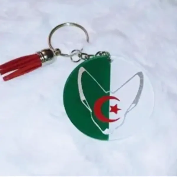 Porte-clé personnalisé Tizi Art Design avec illustration de pays Algérie et design unique