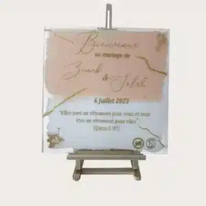 Plexiglass personnalisé pour événements de mariage par Tizi art design