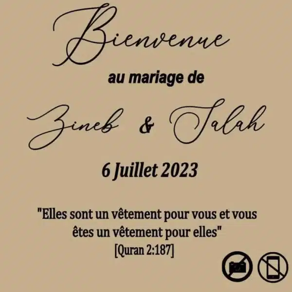 Plexiglass personnalisé marron pour événements de mariage par Tizi art design